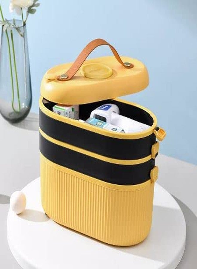 Kresal Multi-Purpose Plastic Medicine Case/Portable 3 Layer Compartment/Multipurpose Medicine Organizer/Family Emergency First Aid Kit Medicine Box - Multicolor - Image 2